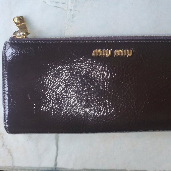 Miu Miu Handbags - Miu Miu Long Dark Brown Leather Wallet